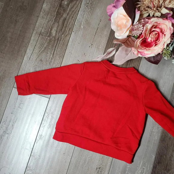Baby Cat & Jack Red Santa Claus Graphic Fleece-Lined Pullover Sweatshirt 6/9m - Picture 9 of 9